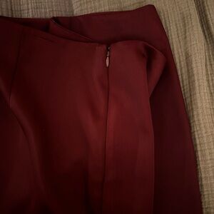 NWOT Wine Red Satin Weave Skirt